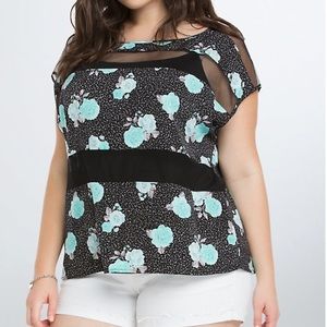 Torrid floral mesh top